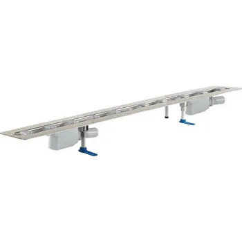 Odvodňovací žlab HL Odtokový žlab z nerezové oceli k zabudování do plochy, dva odtoky DN50