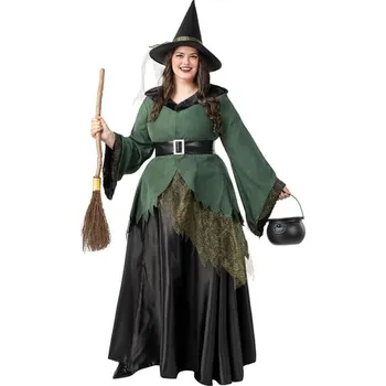Karnevalový kostým Funiglobal - Kostým čarodějnice deluxe pro ženy ve velké velikosti - XXL