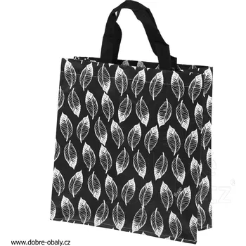 Taška na opakované použití černá s bílými LÍSTKY - Taška na opak