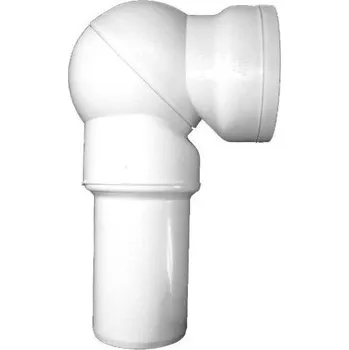 Sifon HL Napojovací koleno pro záchodovou mísu, Dm. 100 s kulovým kloubem, bílé
