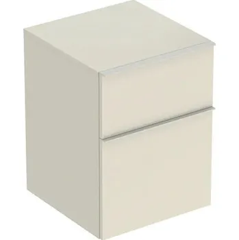 Koupelnový nábytek Geberit iCon boční skříňka 2x zásuvka, 45x47,6x60 cm, lakovaná s vysokým leskem, písková šedá