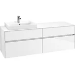 Villeroy & Boch Collaro skříňka pod umyvadlo, 160x50x54,8 cm, otvor vlevo, 4x zásuvka, Glossy White