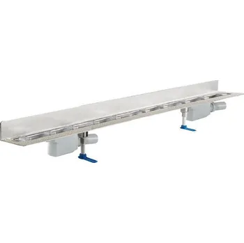 Odvodňovací žlab HL Odtokový žlab z nerezové oceli k zabudování ke stěně, dva odtoky DN50