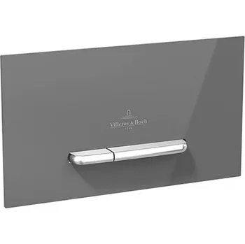 Splachovací tlačítko Villeroy & Boch ViConnect ovládací tlačítko 25,3x14,5 cm, šedá lesk/broušená ocel