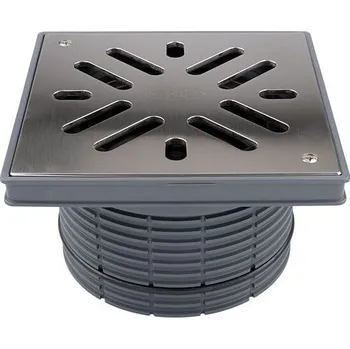 Sifon HL Nástavec d 195mm, plastový rám 240x240mm/ mříž nerez 226x226mm, připevněná šroubky