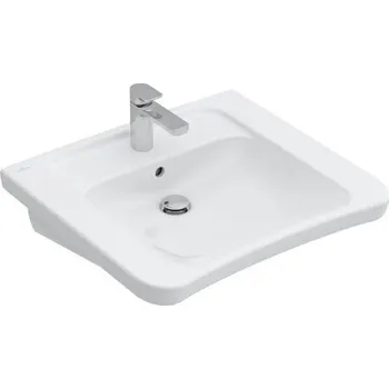 Umyvadlo Villeroy & Boch Architectura Vita umyvadlo bezbariérové 65x55 cm, otvor pro baterii, s přepadem, AntiBac, CeramicPlus, bílá Alpin