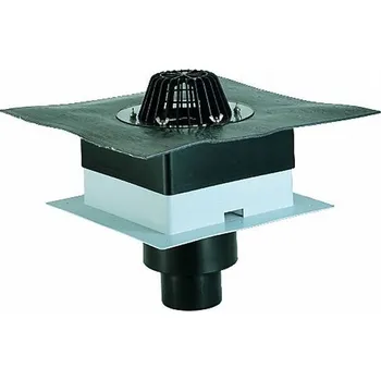 Kanalizační potrubí HL Střešní vtok "DrainBox" DN125 s asfaltovou manžetou, tepelně izolovaný