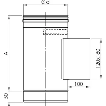 Komín Dvířkový díl s vnitř. dvířky Almeva (podtlak) EW / 120