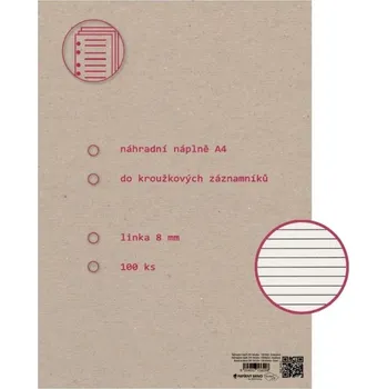 Náplň do diáře Náhradní náplň A4,100l EKO do kroužkouvých záznamníků