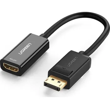 Video kabel Adaptér, kabel DisplayPort (samec) - HDMI (samice) UGREEN MM137, FullHD 25cm (černý)