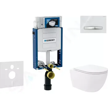Geberit Kombifix Set předstěnové instalace, klozetu Oudee Vortex a sedátka softclose, tlačítko Sigma50, chrom/alpská bílá, SANI15CA3189
