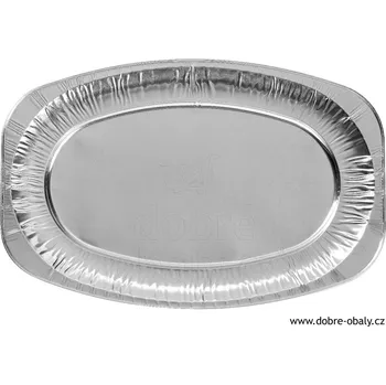 Jednorázové nádobí ALU tác servírovací oválný VELKÝ 550 x 360mm - ALU tác servírova