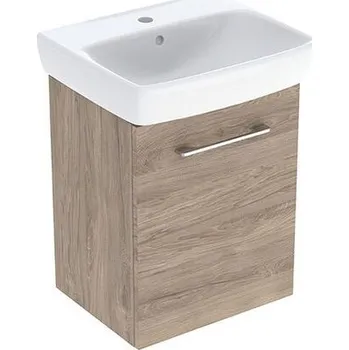 Koupelnový nábytek Geberit Selnova Square skříňka s umývátkem 50x42x64,9 cm, 1x dvířka, dekor ořech hickory