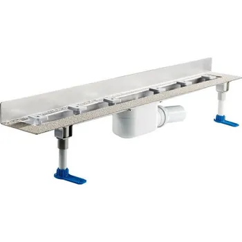 HL Odtokový žlab z nerezové oceli k zabudování ke stěně, odtok DN50