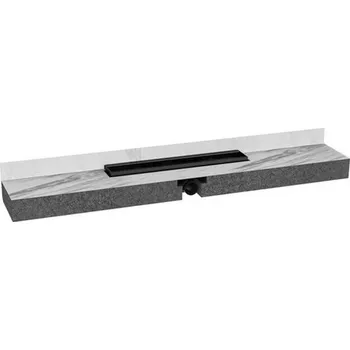 Odvodňovací žlab HL Primus blue (Suchý sifon) sprchový žlab, EPS zkracovatelné těleso 1200-600 mm, bez krytu, rám nerez, černá mat