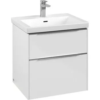 Koupelnový nábytek Villeroy & Boch Subway 3.0 skříňka pod umyvadlo s osvětlením 57,2x47,8x57,6 cm, 2x zásuvka, Brilliant White