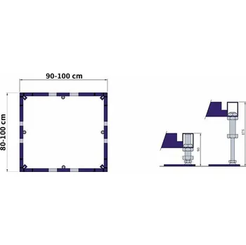 Sprchová vanička Villeroy & Boch ViFrame montážní rám, pro sprchové vaničky do 100x100 cm, Quaryl, bez středové podpěry