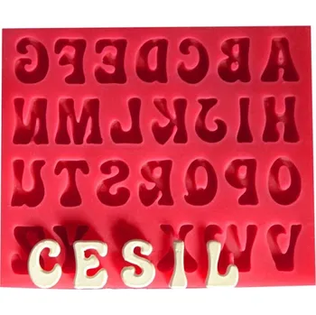 Forma na pečení Cesil Silikonová forma Velká abeceda zakulacená 1,8 cm