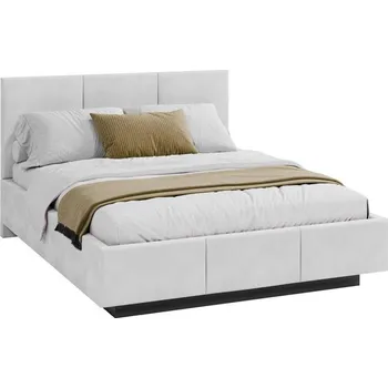 Postel Čalouněná postel AVEIRO 180x200 s kovovým zdvižným roštem BÍLÁ