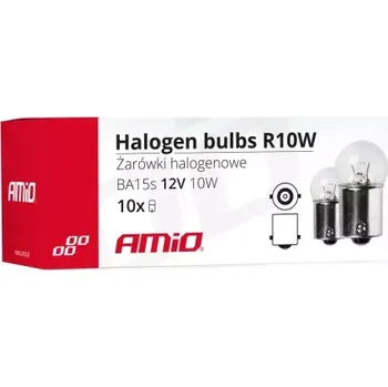 Autožárovka AMIO Halogenové žárovky R10W BA15s 12V 10W 10ks