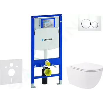 Geberit Duofix Set předstěnové instalace, klozetu Oudee Vortex a sedátka softclose, tlačítko Sigma20, bílá/chrom, SANI11CA3185