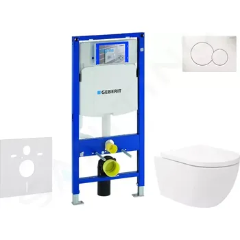 Geberit Duofix Set předstěnové instalace, klozetu Oudee Vortex a sedátka softclose, tlačítko Sigma01, alpská bílá, SANI11CA3173