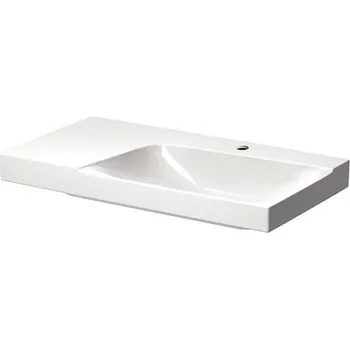 Umyvadlo Geberit Xeno² umyvadlo 90x48 cm, s otvorem pro baterii, bez přepadu, odkládací plocha vlevo, KeraTect, bílá