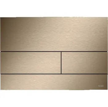 WC sada Tece TECEsquare II ovládací tlačítko pro 2 množství splachování, kov, kartáčovaná růžová zlatá