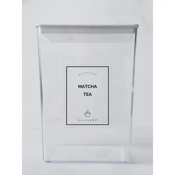Speciální papír MATCHA TEA – průhledná samolepka na dózu, tučné písmo, 6 × 8 cm | DomaLEP