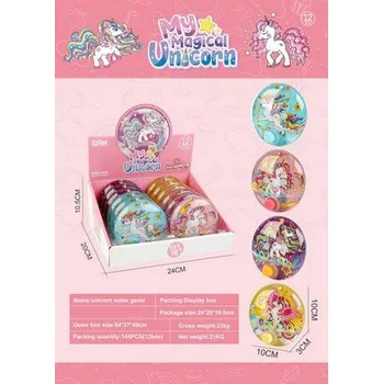 Hlavolam Vodní hra jednorožec 10x10x3 cm Barvy: růžová