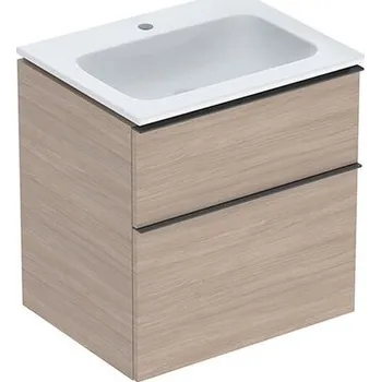 Koupelnový nábytek Geberit iCon skříňka s umyvadlem 60x63x48 cm, KeraTect, 2x zásuvka, melamin struktura dřeva, dub