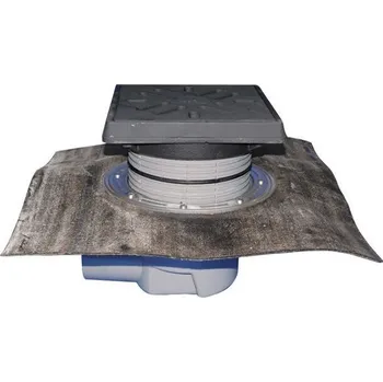 HL Velkokapacitní podlahová vpust DN110, ležatý odtok s živičným pásem, ZU