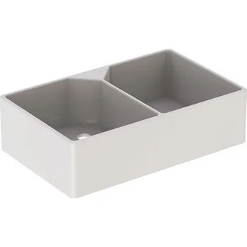 Geberit Publica víceúčelové umyvadlo se dvěma výlevkami 90x56 cm, bez otvoru pro baterii, bez přepadu, bílá