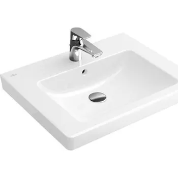 Umyvadlo Villeroy & Boch Subway 2.0 umyvadlo 55x44 cm, otvor pro baterii, s přepadem, CeramicPlus, bílá Alpin