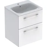 Geberit Selnova Square skříňka s umyvadlem 55x48x65,2 cm, 2x zásuvka, bílá lesk