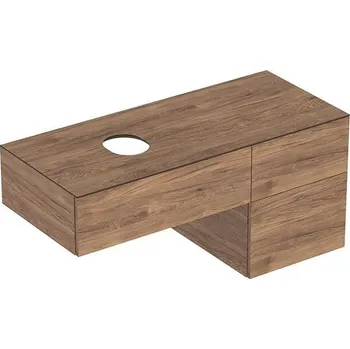Koupelnový nábytek Geberit VariForm skříňka pod umyvadlo na desku 120x51 cm, se 3 zásuvkami, ořech