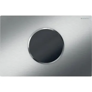Splachovací tlačítko Geberit Sigma10 ovládání WC, elektronické ovládání splachování, napájení z baterie, 2 množství splachování, ovládací tlačítko Sigma10, automatické/bezdotykové, nerez kartáčovaná/lesk