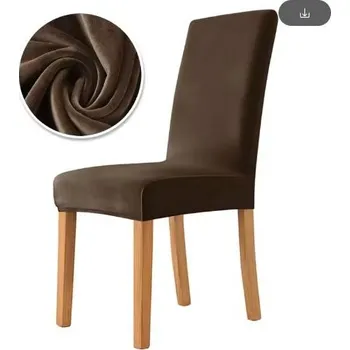 Potah na židli Sametové jednobarevné potahy na židle Varianta: Velvet-Light Coffee