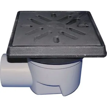 HL Velkokapacitní podlahová vpust DN110, ležatý odtok, ZU - standard, litina