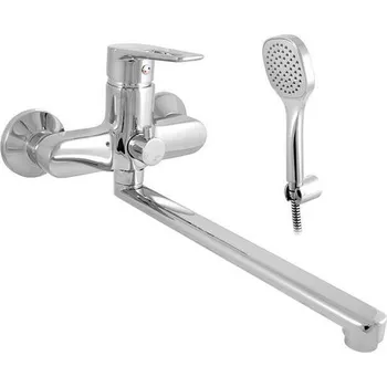 Vodovodní baterie Slezák-RAV CZ Colorado baterie vanová/umyvadlová s plochým ramínkem a sprchovým setem, rozteč 150 mm, chrom