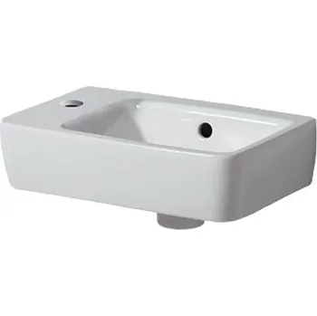 Umyvadlo Geberit Selnova Compact umývátko 40x25 cm, s otvorem pro baterii vlevo, s přepadem, bílá