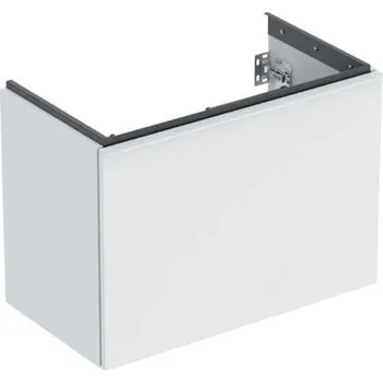 Koupelnový nábytek Geberit Acanto skříňka pod umyvadlo 74x41,5x53,5 cm, 1x zásuvka s vnitřní zásuvkou, zkrácené vyložení, lakovaná mat, bílá