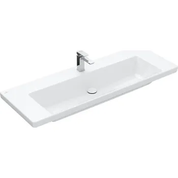 Umyvadlo Villeroy & Boch Subway 3.0 umyvadlo 130x47 cm, otvor pro baterii, bez přepadu, CeramicPlus, bílá Alpin