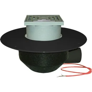 Kanalizační potrubí HL Střešní vtok DN75 s ležatým odtokem s PP izolační přírubou, s elektrickým ohřevem