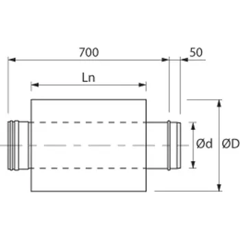 Kouřovod Absorbční tlumič hluku spalin Almeva 0,75 m, ASD / 110