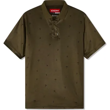 Pánské tričko Pánské tričko CCM Polo Print Khaki Green XL