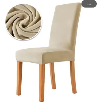 Potah na židli Sametové jednobarevné potahy na židle Varianta: Velvet-Light Brown