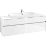 Villeroy & Boch Collaro skříňka pod umyvadlo, 160x50x54,8 cm, otvor uprostřed, 4x zásuvka, Glossy White