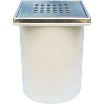 Sifon HL Nástavec hladký d 145mm s nerezovým rámem (V2A) a mříží (V4A) "Quadra"