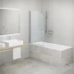 Roth vanová zástěna, oboustranně otevíratelná, 140x85 cm, stříbro, transparent